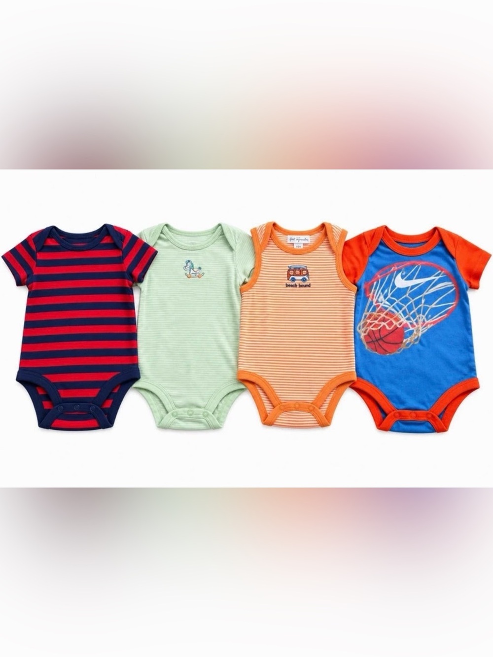Baby Boy Bodysuit Lot Size 6 Months – Carter’s, Nike & Small Wonder